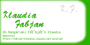 klaudia fabjan business card